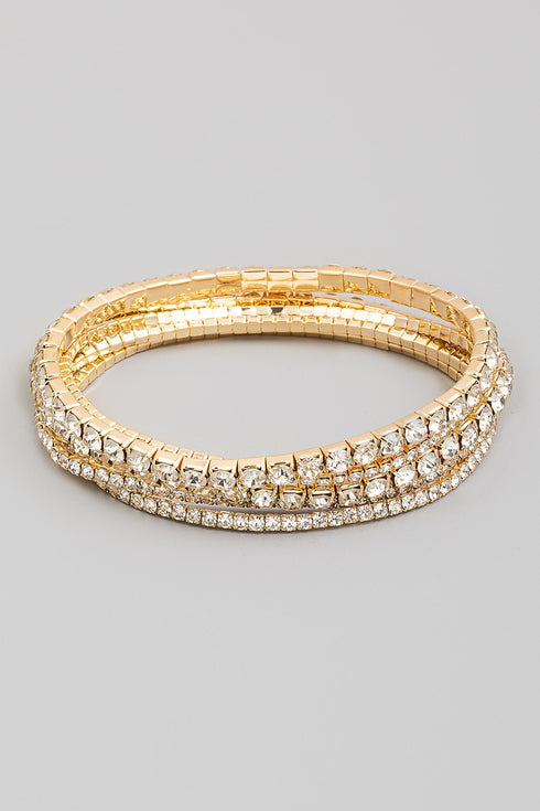 RHINESTONE BRACELET STACK